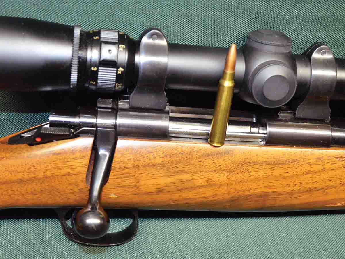 This Model 84 marked “X1” is one of three experimental rifles in 6x45mm with different rifling twist rates built by the original Kimber of Oregon. It has a 1:12 twist.